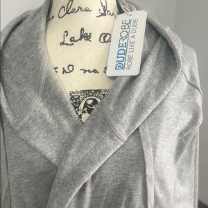 Men's Gray Hooded Robe